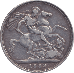 1889 CROWN ( FINE ) - CROWN - Cambridgeshire Coins
