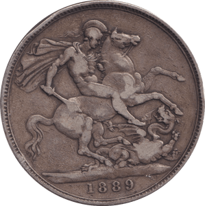 1889 CROWN ( FINE ) - CROWN - Cambridgeshire Coins