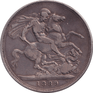 1889 CROWN ( FINE ) - CROWN - Cambridgeshire Coins