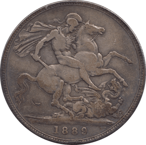1889 CROWN ( FINE ) - CROWN - Cambridgeshire Coins