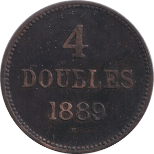 1889 FOUR DOUBLES GUERNSEY - WORLD COINS - Cambridgeshire Coins
