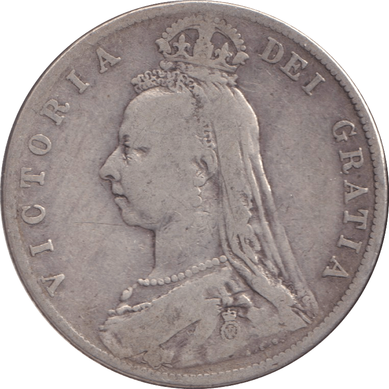 1889 HALF CROWN ( FINE ) - HALF FARTHING - Cambridgeshire Coins
