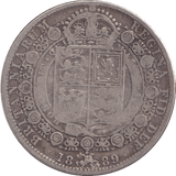 1889 HALF CROWN ( FINE ) - HALF FARTHING - Cambridgeshire Coins