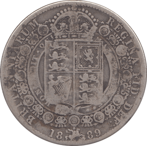 1889 HALFCROWN ( FINE ) - Halfcrown - Cambridgeshire Coins