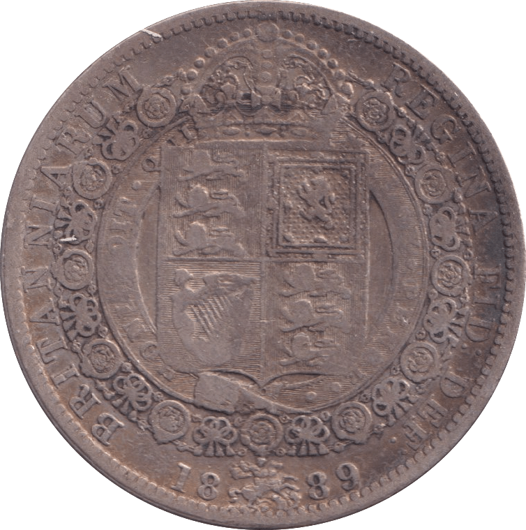 1889 HALFCROWN ( FINE ) - Halfcrown - Cambridgeshire Coins