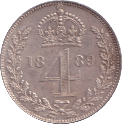 1889 MAUNDY FOURPENCE ( AUNC ) - MAUNDY FOURPENCE - Cambridgeshire Coins