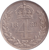 1889 MAUNDY FOURPENCE ( AUNC ) - MAUNDY FOURPENCE - Cambridgeshire Coins
