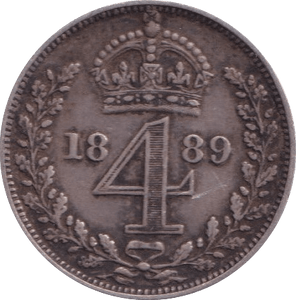 1889 MAUNDY FOURPENCE ( VF ) - MAUNDY FOURPENCE - Cambridgeshire Coins
