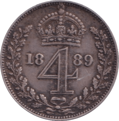 1889 MAUNDY FOURPENCE ( VF ) - MAUNDY FOURPENCE - Cambridgeshire Coins