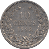 1889 SILVER 10 CENT NETHERLANDS - SILVER WORLD COINS - Cambridgeshire Coins