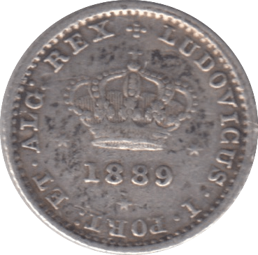 1889 SILVER 50 REIS PORTUGAL - SILVER WORLD COINS - Cambridgeshire Coins