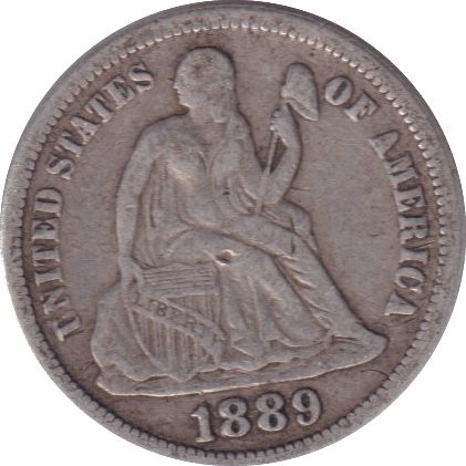 1889 SILVER ONE DIME USA - SILVER WORLD COINS - Cambridgeshire Coins