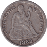 1889 SILVER ONE DIME USA - SILVER WORLD COINS - Cambridgeshire Coins