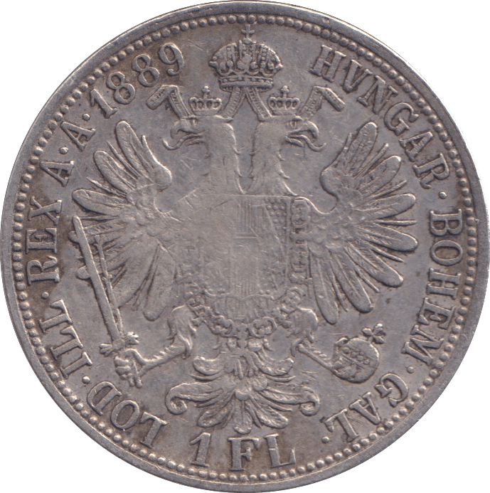 1889 SILVER ONE FLORIN AUSTRIA - SILVER WORLD COINS - Cambridgeshire Coins