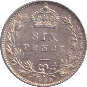 1889 SIXPENCE ( AUNC ) - SIXPENCE - Cambridgeshire Coins