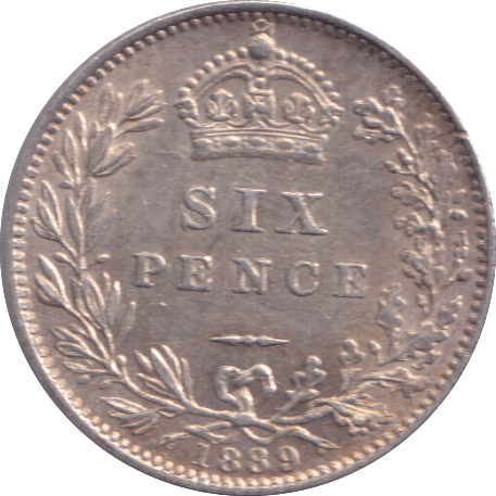1889 SIXPENCE ( AUNC ) - SIXPENCE - Cambridgeshire Coins