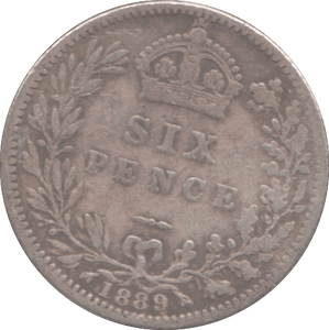 1889 SIXPENCE ( FINE ) - SIXPENCE - Cambridgeshire Coins