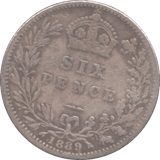1889 SIXPENCE ( FINE ) - SIXPENCE - Cambridgeshire Coins