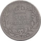 1889 SIXPENCE ( FINE ) - SIXPENCE - Cambridgeshire Coins