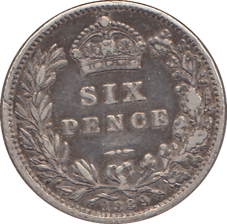 1889 SIXPENCE ( GF ) - SIXPENCE - Cambridgeshire Coins