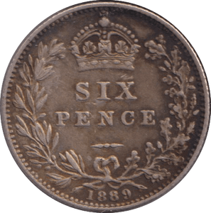 1889 SIXPENCE ( GVF ) - SIXPENCE - Cambridgeshire Coins