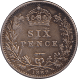 1889 SIXPENCE ( GVF ) - SIXPENCE - Cambridgeshire Coins