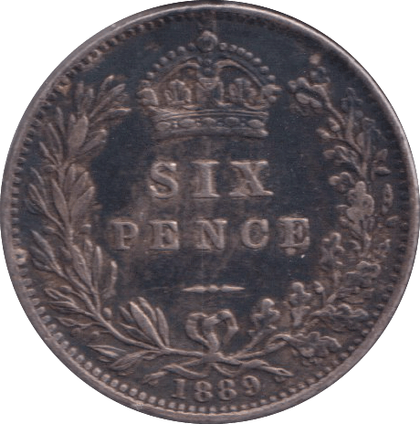 1889 SIXPENCE ( VF ) - SIXPENCE - Cambridgeshire Coins