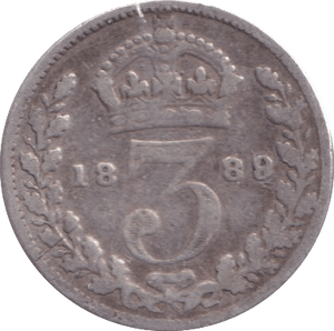 1889 THREEPENCE ( FINE ) 2 - Threepence - Cambridgeshire Coins