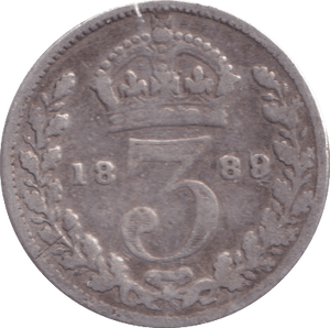 1889 THREEPENCE ( FINE ) 2 - Threepence - Cambridgeshire Coins