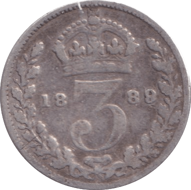 1889 THREEPENCE ( FINE ) 2 - Threepence - Cambridgeshire Coins