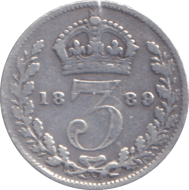 1889 THREEPENCE ( FINE ) - THREEPENCE - Cambridgeshire Coins