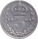 1889 THREEPENCE ( FINE ) - THREEPENCE - Cambridgeshire Coins