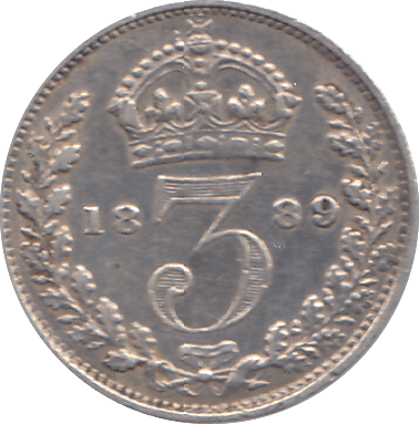 1889 THREEPENCE ( GVF ) - THREEPENCE - Cambridgeshire Coins