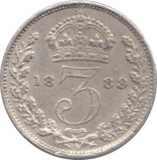 1889 THREEPENCE ( GVF ) - THREEPENCE - Cambridgeshire Coins