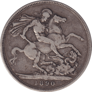 1890 CROWN F93 ( FINE ) - CROWN - Cambridgeshire Coins