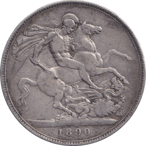 1890 CROWN ( FINE ) - CROWN - Cambridgeshire Coins