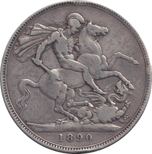 1890 CROWN ( FINE ) - CROWN - Cambridgeshire Coins