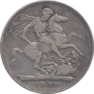 1890 CROWN ( FINE ) - CROWN - Cambridgeshire Coins