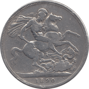 1890 CROWN ( FINE ) - CROWN - Cambridgeshire Coins