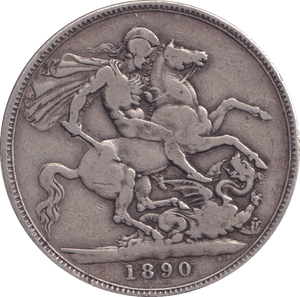 1890 CROWN ( FINE ) - CROWN - Cambridgeshire Coins