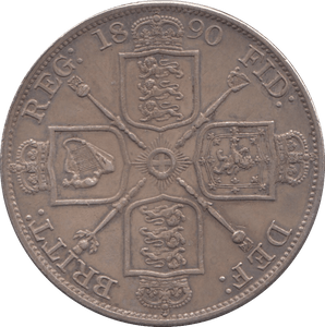 1890 DOUBLE FLORIN ( EF ) 1 - DOUBLE FLORIN - Cambridgeshire Coins