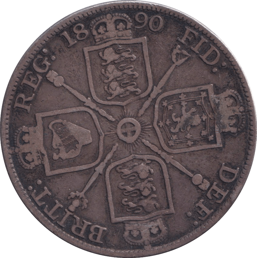 1890 DOUBLE FLORIN ( FINE ) 3 - DOUBLE FLORIN - Cambridgeshire Coins