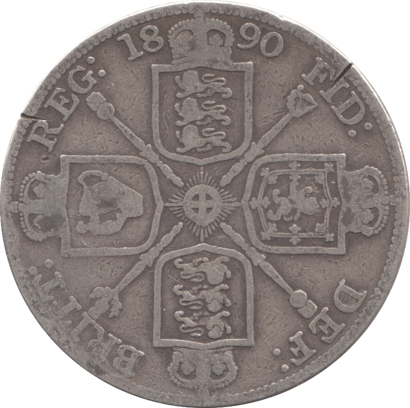 1890 DOUBLE FLORIN ( FINE ) - DOUBLE FLORIN - Cambridgeshire Coins