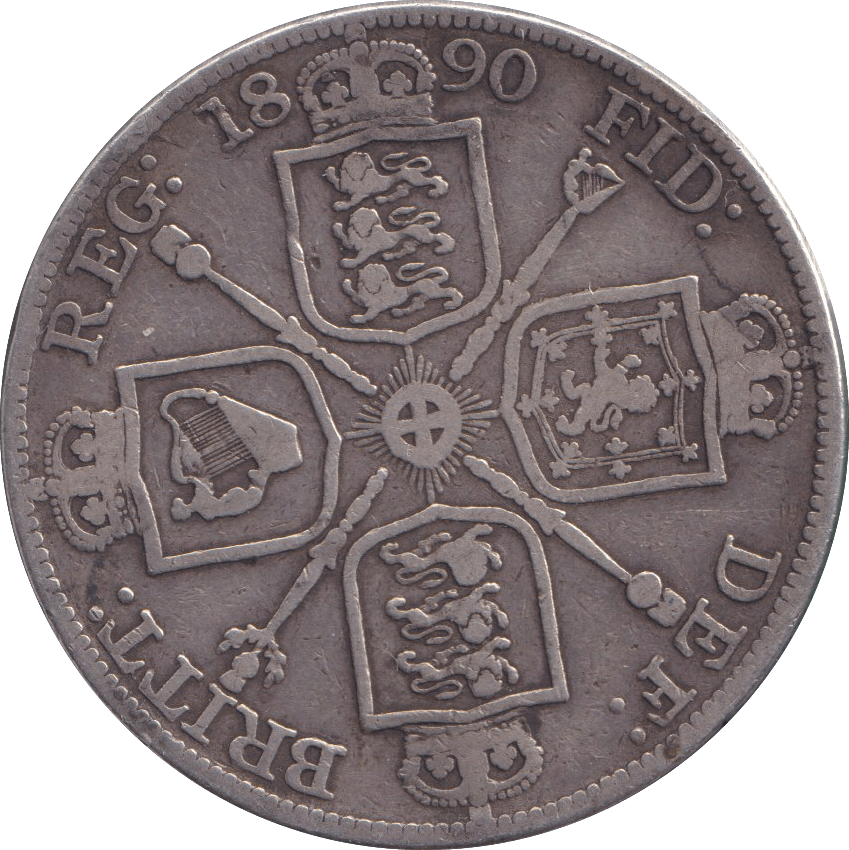 1890 DOUBLE FLORIN ( FINE ) - DOUBLE FLORIN - Cambridgeshire Coins