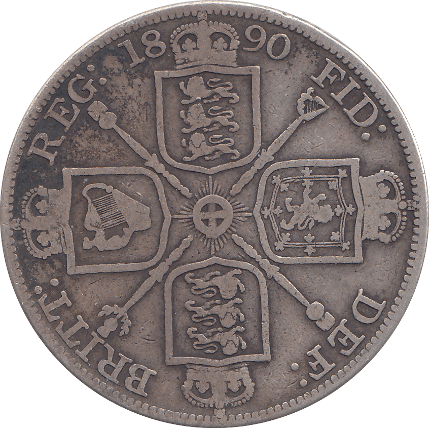 1890 DOUBLE FLORIN ( FINE ) - DOUBLE FLORIN - Cambridgeshire Coins