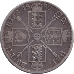 1890 DOUBLE-FLORIN ( FINE ) - FLORIN - Cambridgeshire Coins