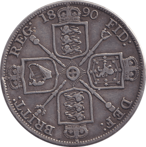 1890 DOUBLE FLORIN ( FINE ) - WORLD COINS - Cambridgeshire Coins