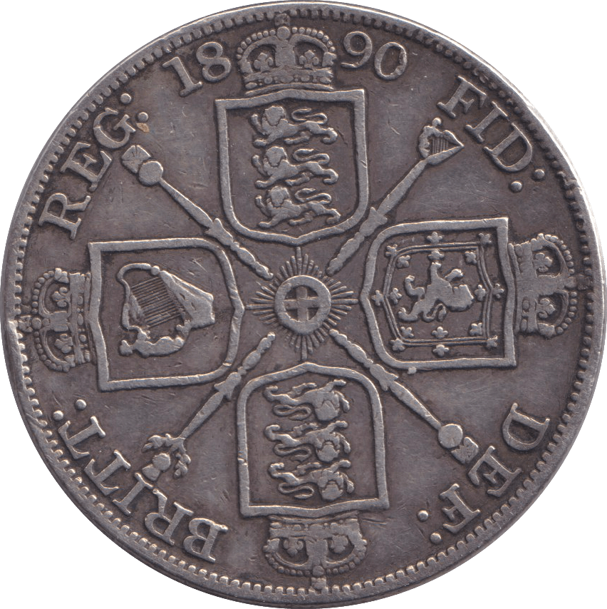 1890 DOUBLE FLORIN ( FINE ) - WORLD COINS - Cambridgeshire Coins