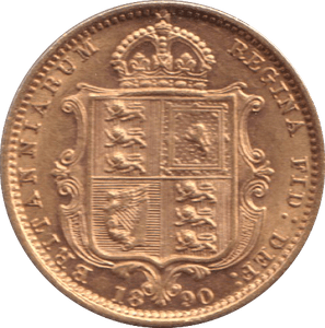 1890 GOLD HALF SOVEREIGN ( AUNC ) - HALF SOVEREIGN - Cambridgeshire Coins