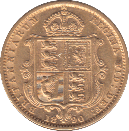 1890 GOLD HALF SOVEREIGN ( GVF ) - HALF SOVEREIGN - Cambridgeshire Coins